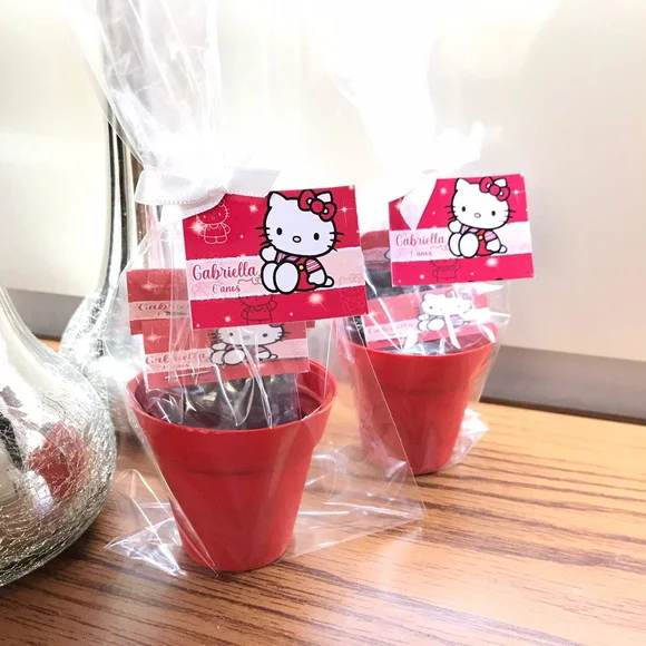 Lembrancinha personalizada Kit jardinagem plantio Hello Kitty