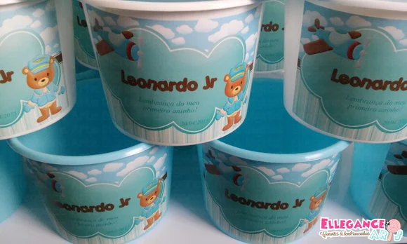 Balde de Pipoca Urso Aviador