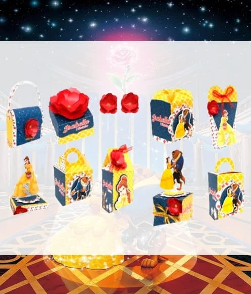 Lembrancinhas Personalizadas a Bela e a Fera Kit Aniversario