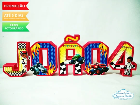 Letra 3d Blaze and the monster Machines