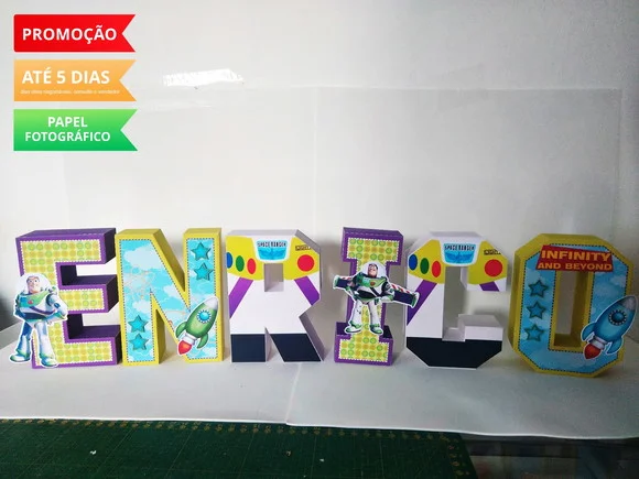 Letra 3d Buzz lightyear / toy story