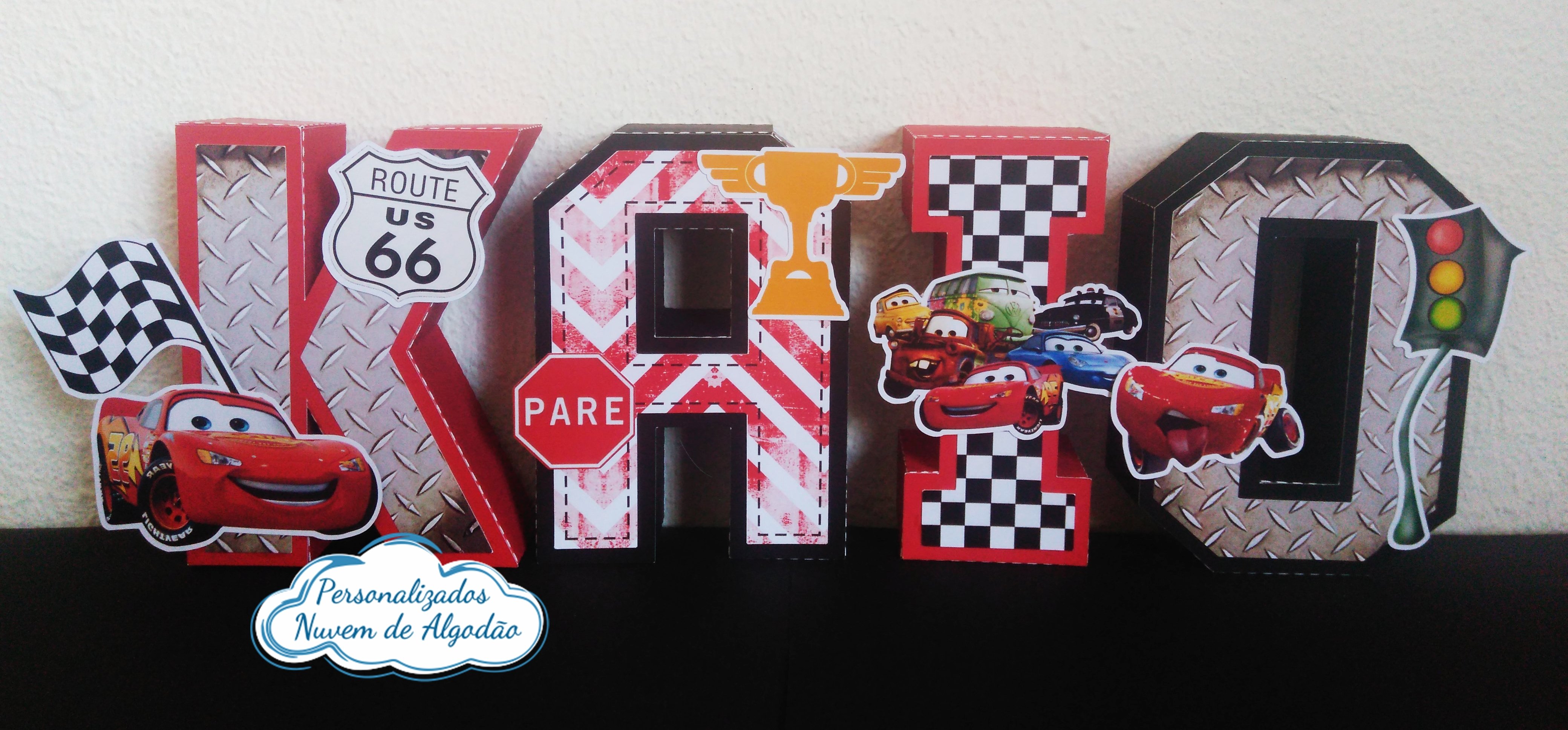 Letra 3d Carros