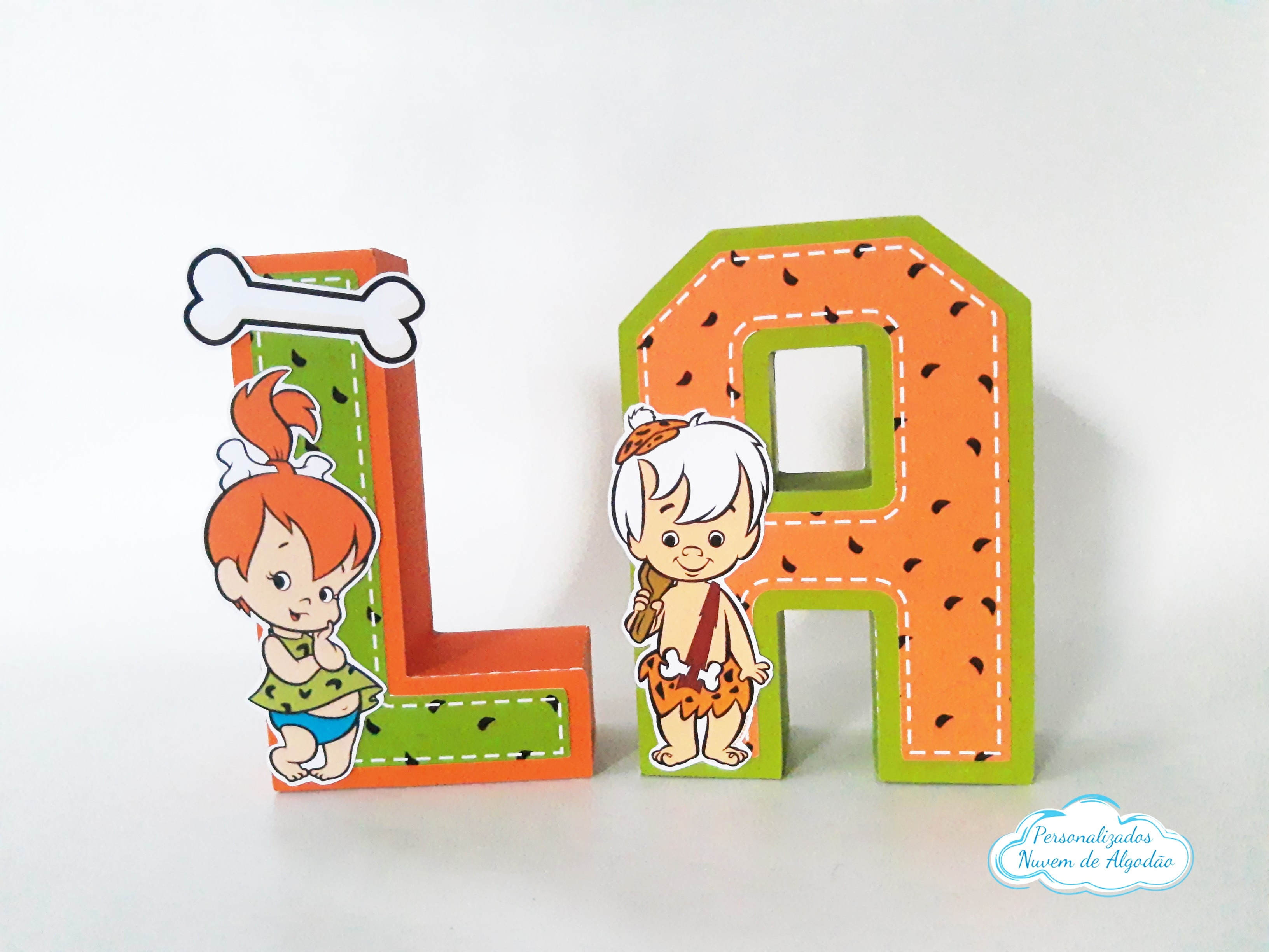 Letra 3d  Flintstones - Pedrita e Bambam