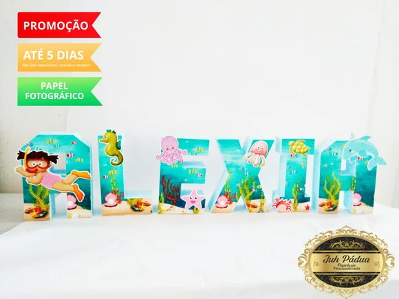 Letra 3D Fundo do Mar
