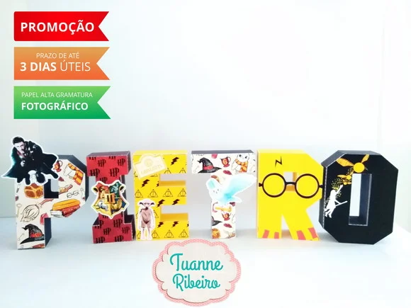 Letra 3D -Harry Potter