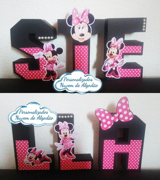 Letra 3D - Minnie Rosa