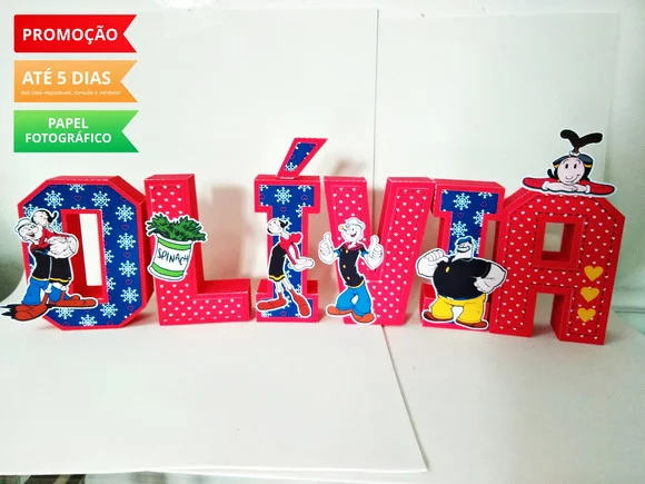 Letra 3d Olivia Palito / Popeye