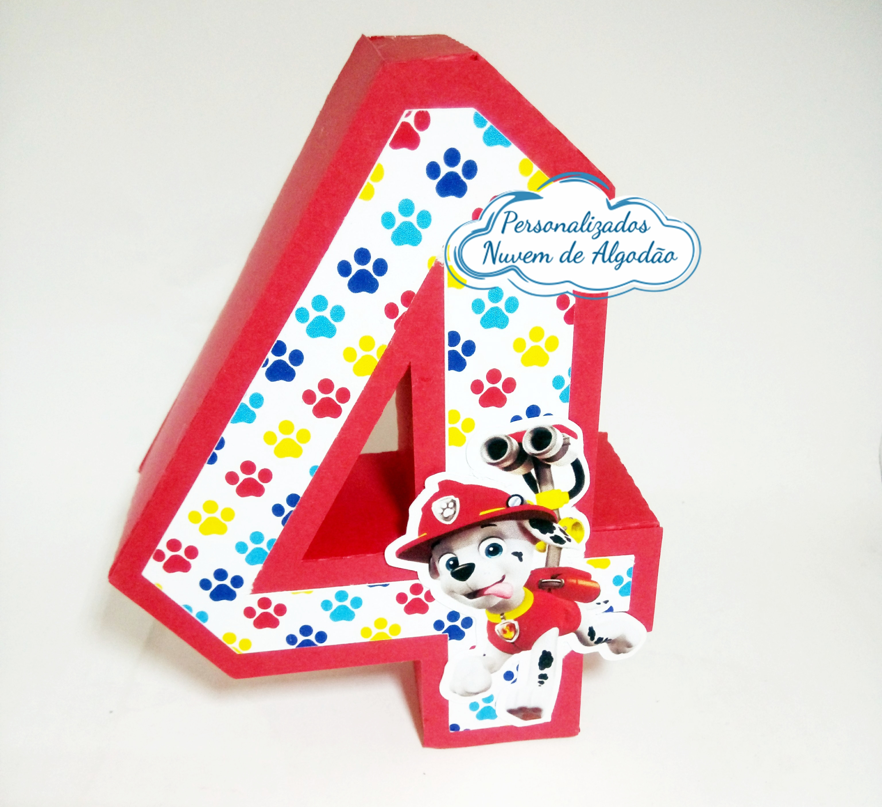 Letra 3d Patrulha Canina - Numero 4