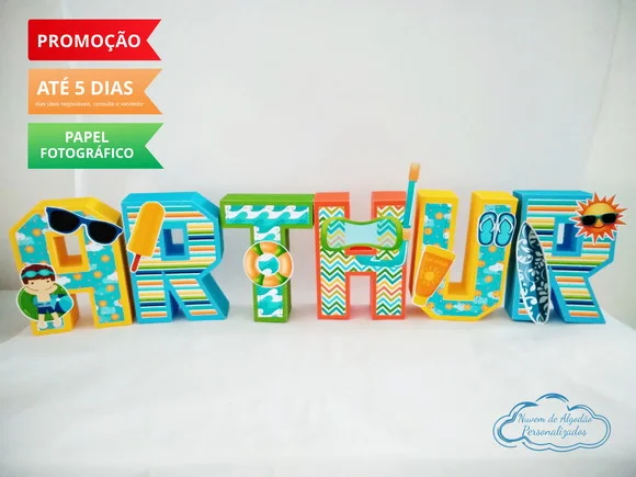 Letra 3D Pool party menino