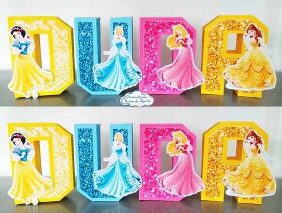 Letra 3D Princesas