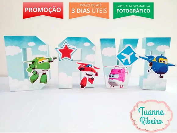 Letra 3d - Super Wings