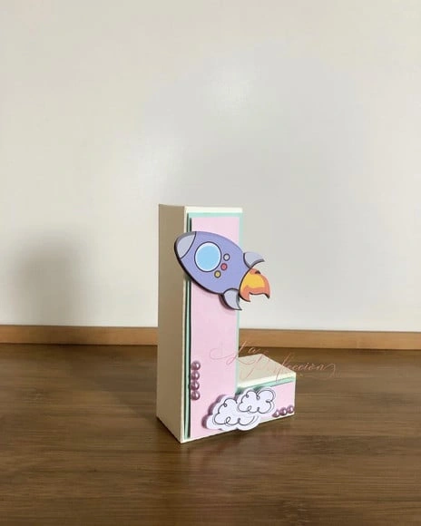 Letra 3d Tema Aquarela