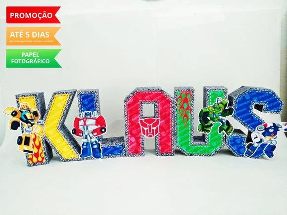 Letra 3d Transformers