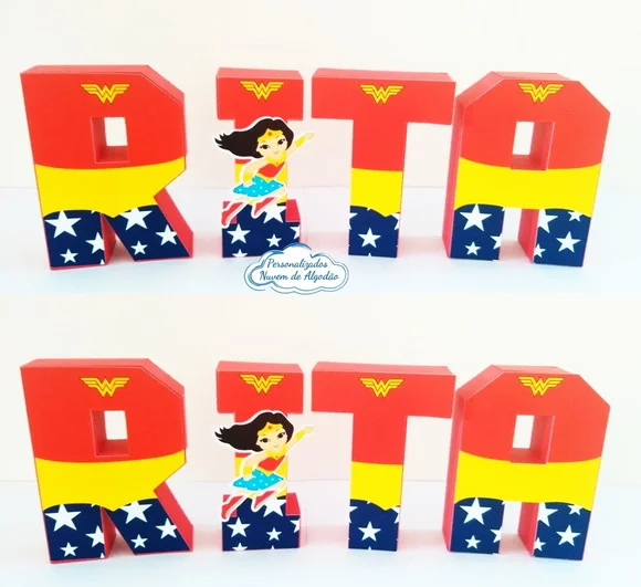 Letras 3D - Mulher Maravilha Cute