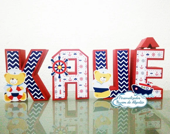 Letras 3D - Ursinho Marinheiro