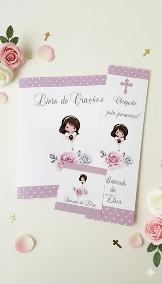 Livro de Orações Personalizado Batizado Menina (10 Un)