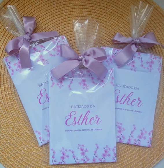 Livrinho de Orações Personalizado Floral Rosa Batizado