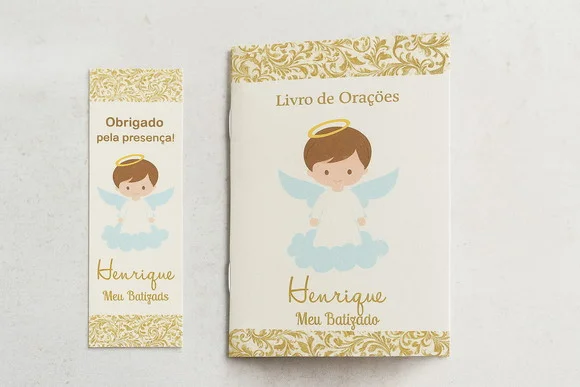 Livro de Orações Personalizado Batizado Menino (10 Un)