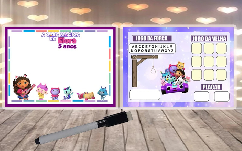 Lousa Magica Infantil Verso com Joguinhos Casa Magica da Gabby