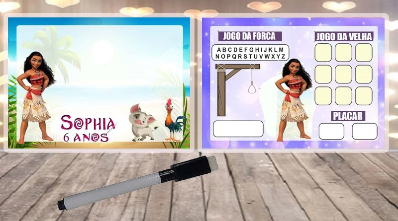 Lousa Magica Infantil Verso com Joguinhos da Moana