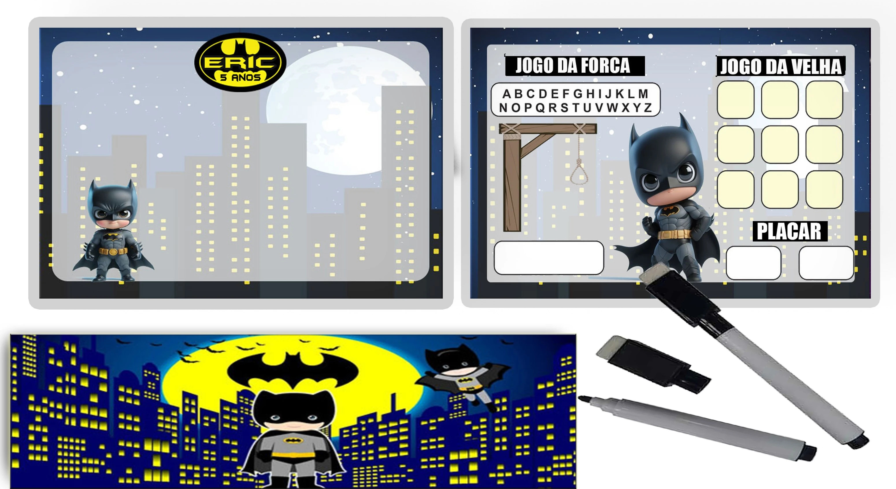 Lousa Magica Infantil Verso com Joguinhos do Batman