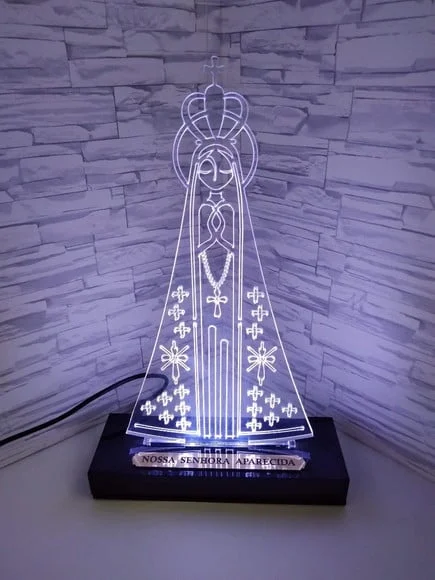Luminária Led Acrílico - Nossa Senhora Aparecida