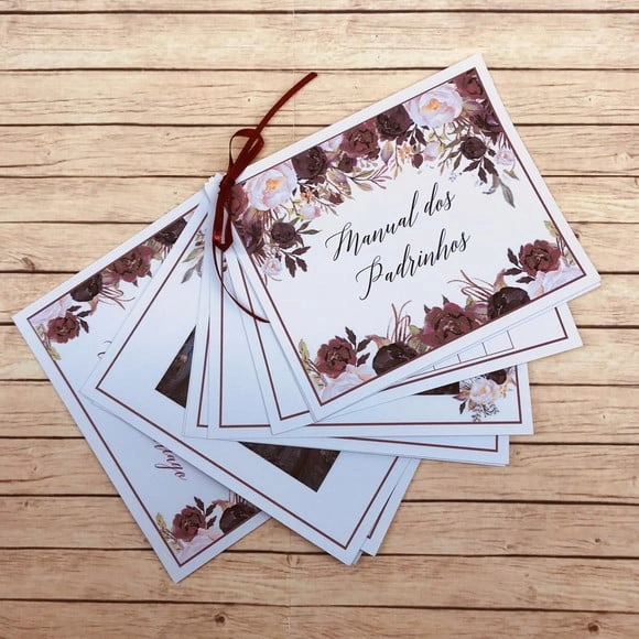 Manual dos Padrinhos Floral Marsala Ref. 2105