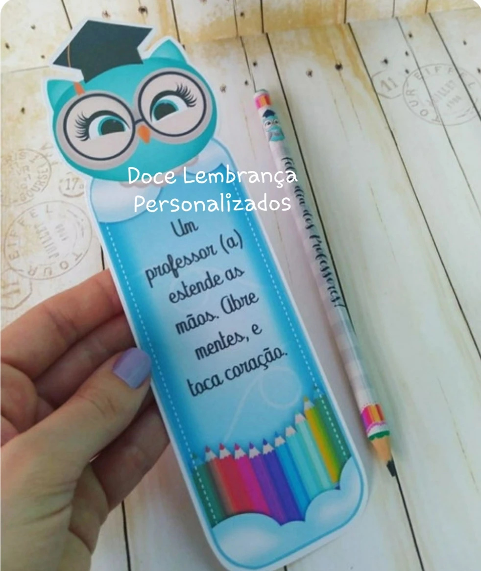 Marca Páginas + Lápis Dia dos Professores