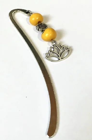 Marcador de Pagina/ Bíblia Metal com Açaí Amarelo e Lotus