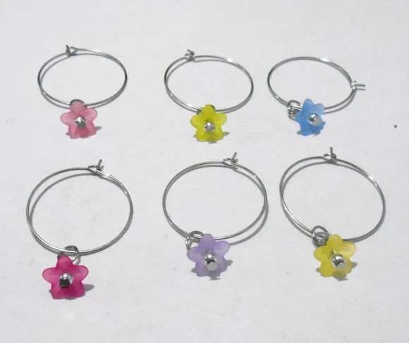 Marcadores de taça com flores 6 peças