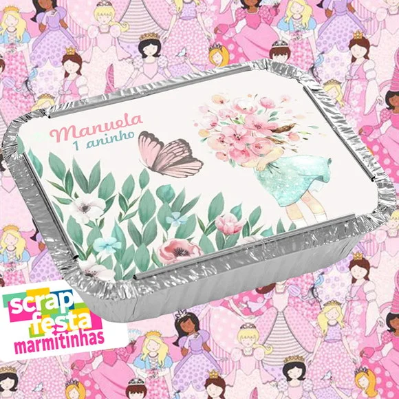 Marmitinha Personalizada Festa Boneca Aquarela