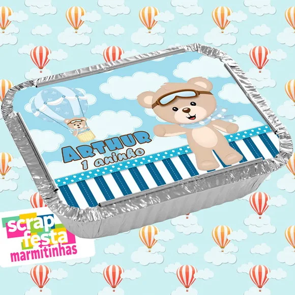 Marmitinha Personalizada Festa Urso Baloeiro