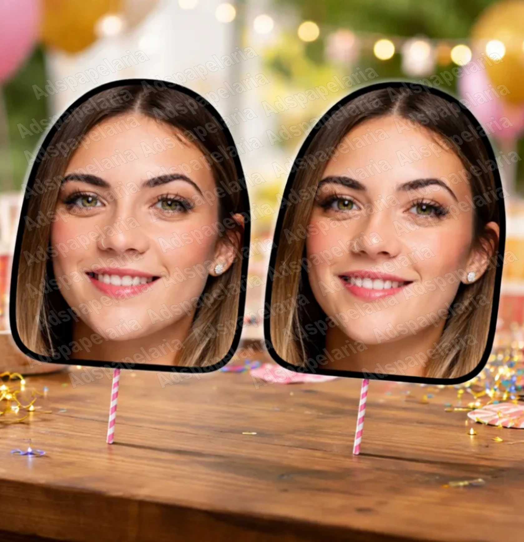 Máscara de Rosto Personalizada para Despedida de Solteira | Plaquinhas com Foto para Festa e Eventos