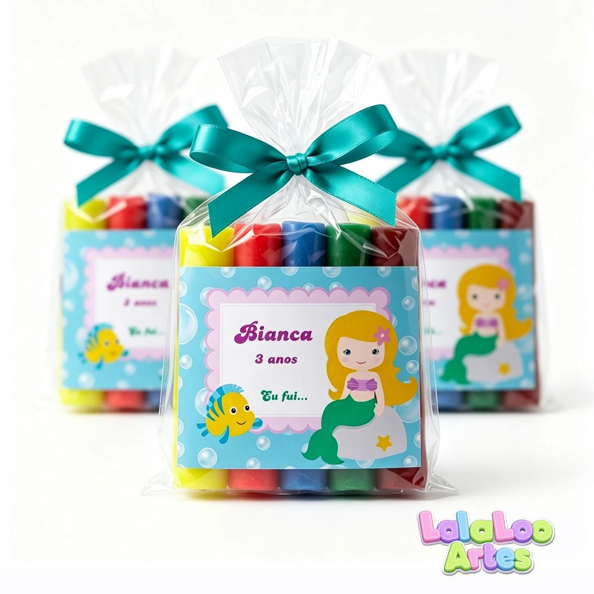 Massinha de Modelar Pequena Sereia Personalizada