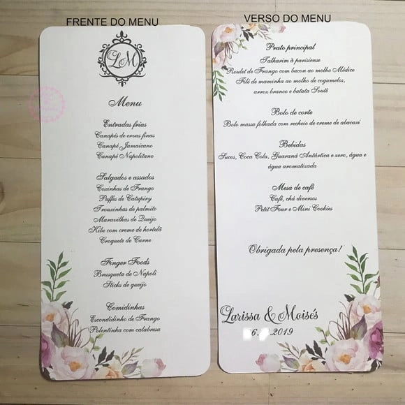 Menu Simples Frente e Verso Ref. 2024