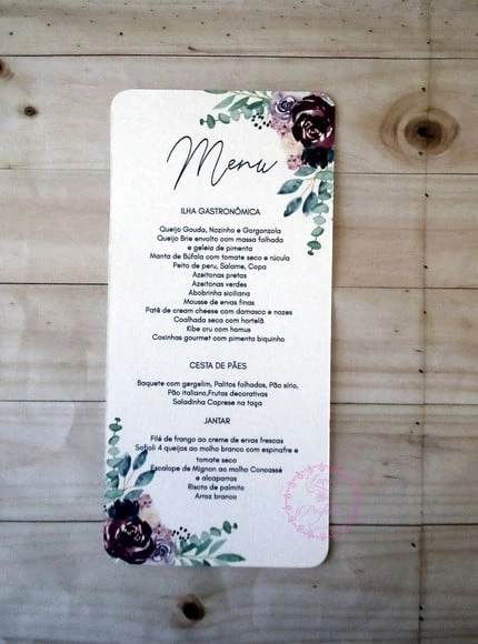 Menu Simples Frente e Verso Ref. 2041