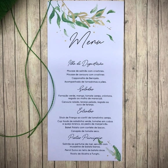 Menu Simples Frente e Verso Ref. 2140