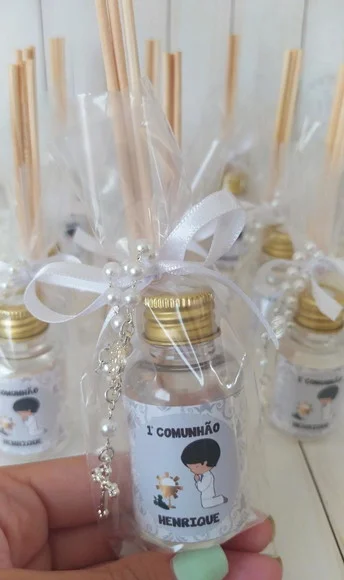 Mini Aromatizador Primeira Eucaristia com Mini Terço