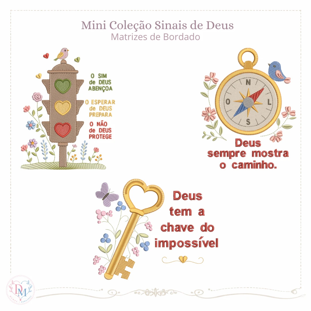 Mini Coleção de Matrizes de Bordado Sinais de Deus