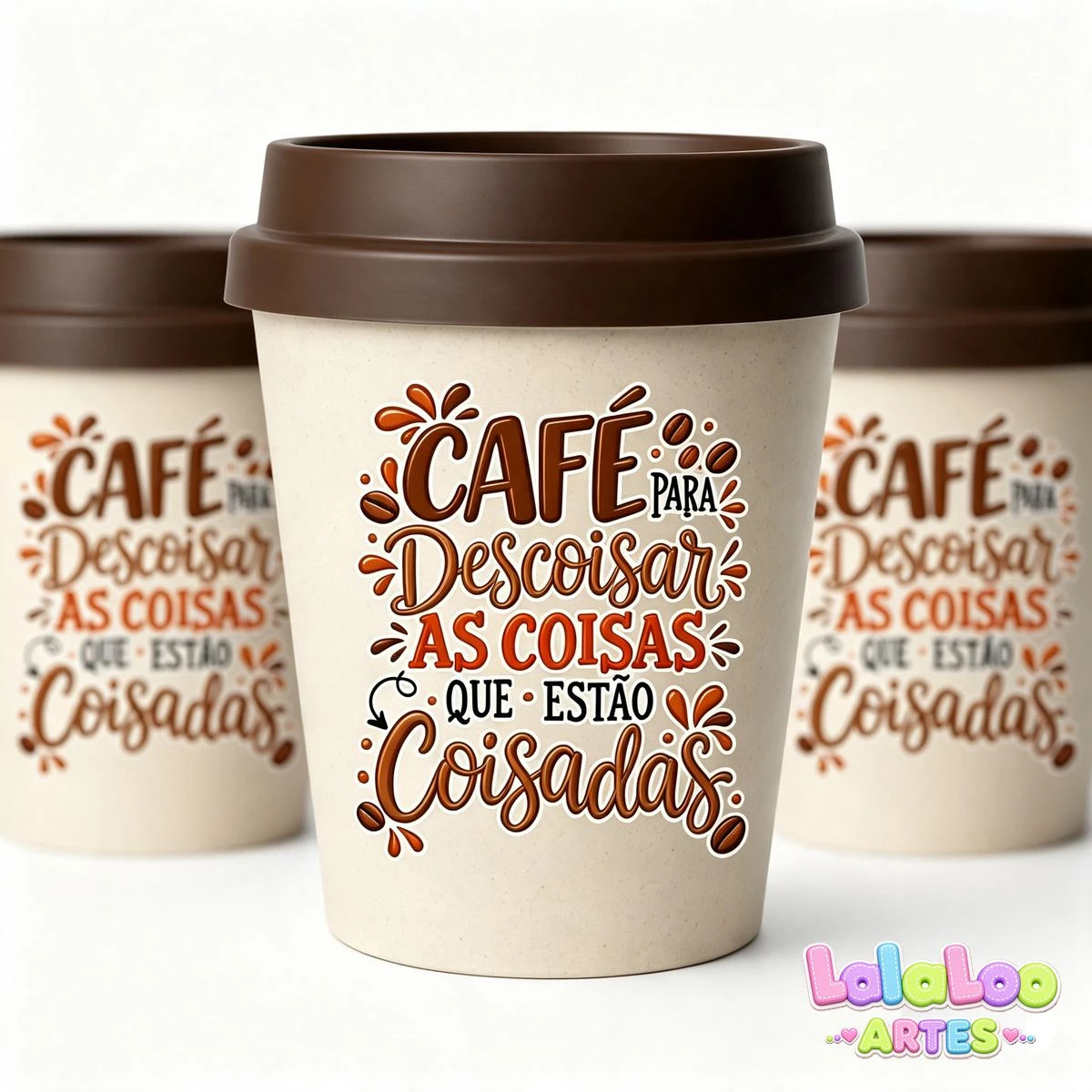 Mini Copo Frases Motivacionais Eco Madeira 250ml com Tampa Bucks