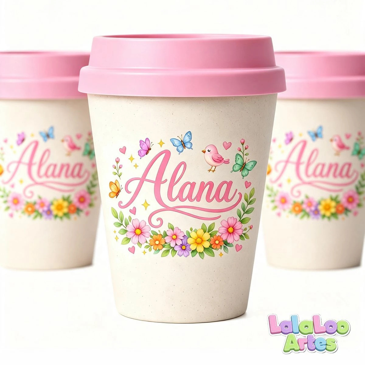 Mini Copo Jardim Encantado Eco Madeira 250ml com Tampa Bucks