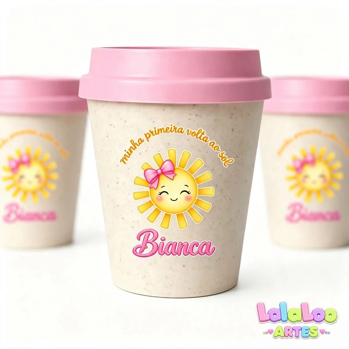 Mini Copo Primeira Volta ao Sol Eco Madeira 250ml com Tampa Bucks