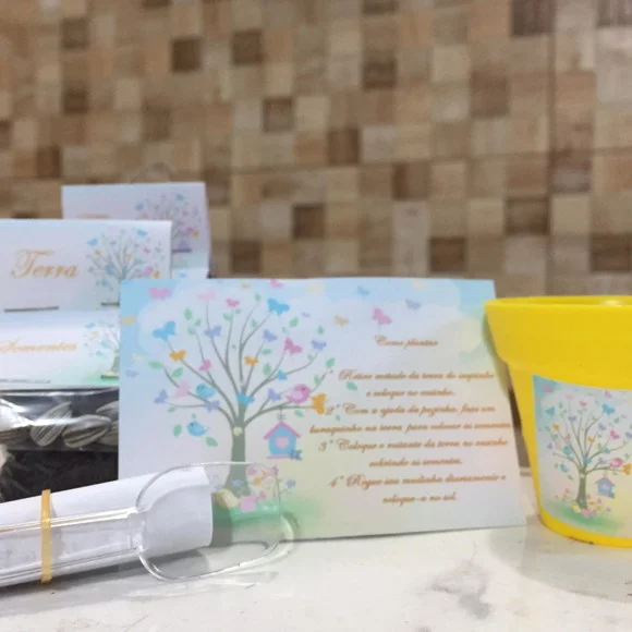 Kit Jardineira Ecológico Plantio Jardim - lembrancinha personalizada