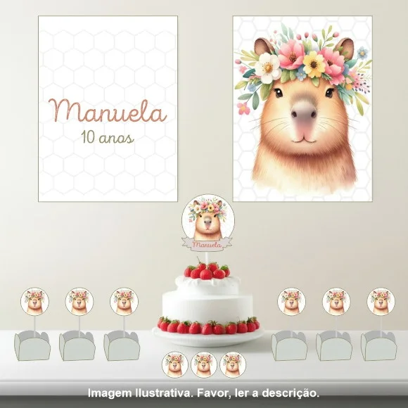 Kit Festa Personalizada Capivara - 33 Itens