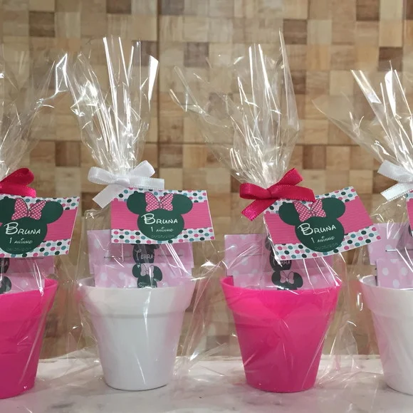 Lembrancinha personalizada jardinagem plantio Ecologico Minnie