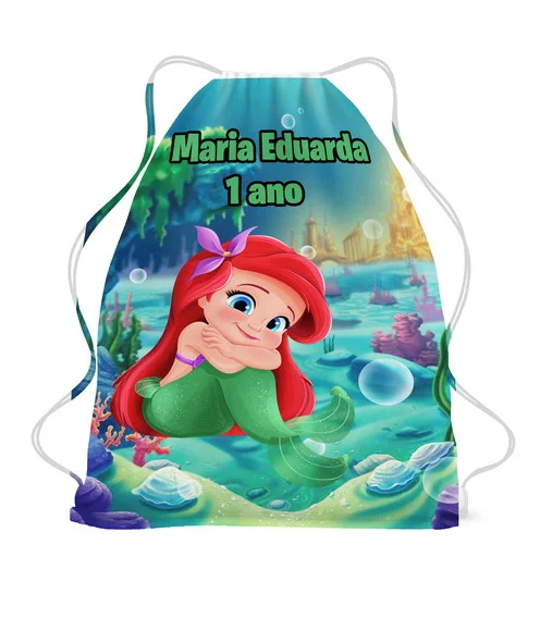 Mochila Saco Sacocochila Mochilinha Ariel Personalizada