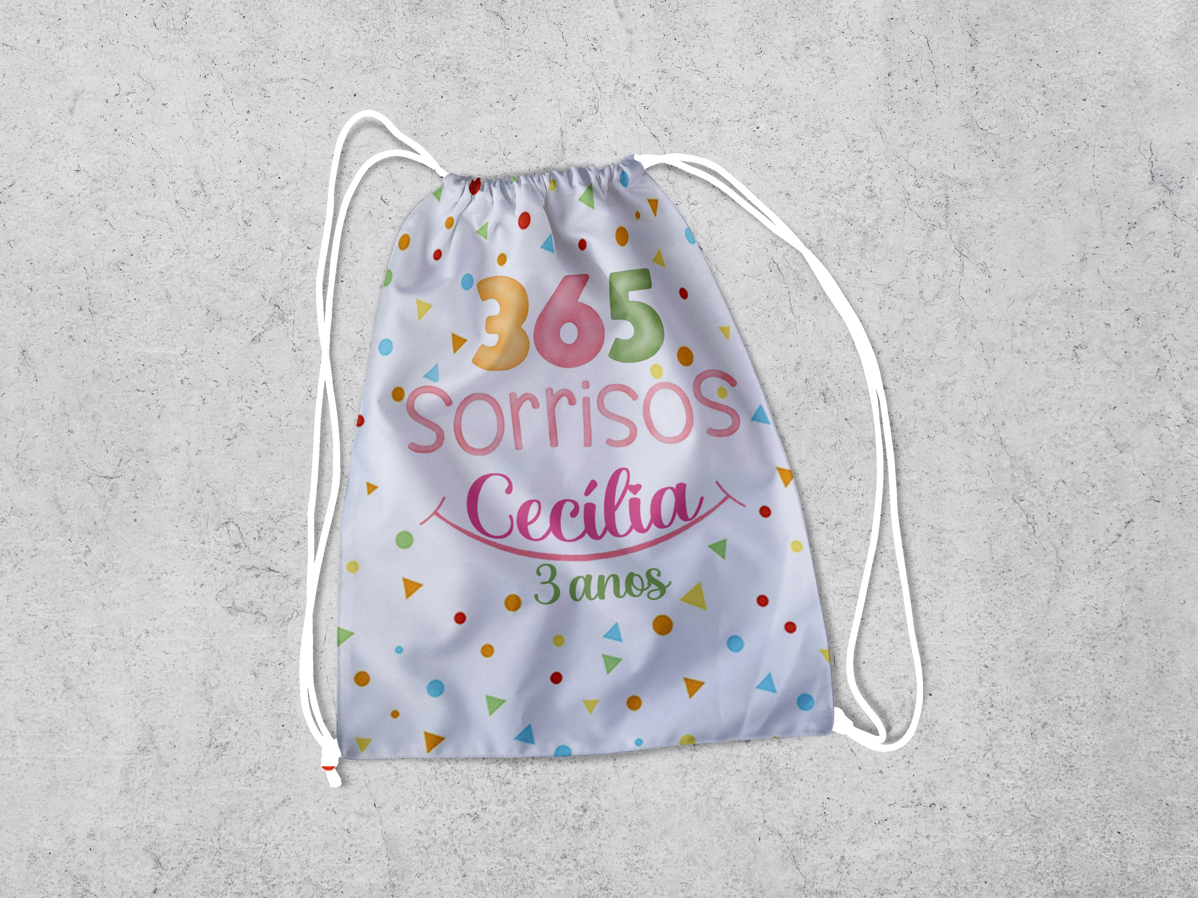 Mochilinha  Sacolinha Personalizada  365 Sorrisos