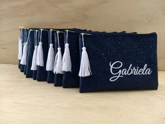10 Necessaires Slim Glitter pequena