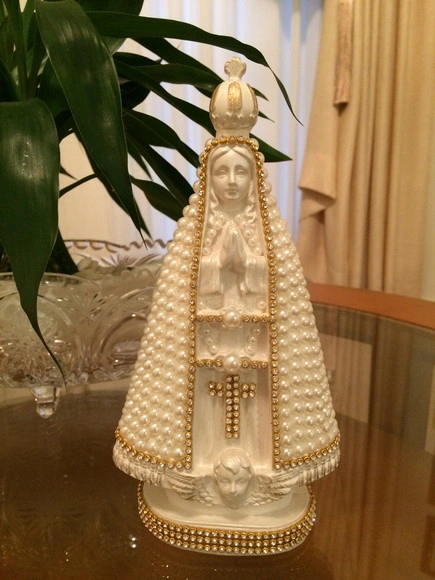 Nossa Senhora Aparecida Pérolas 20cm Personalizada