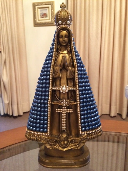 Nossa Senhora Aparecida Pérolas 20cm Personalizada